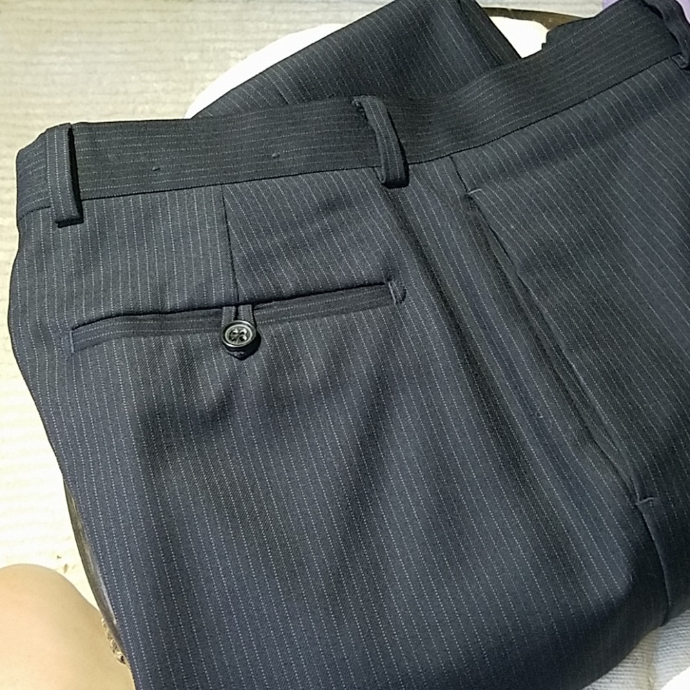 Banana Republic navy pinstripe wool slacks